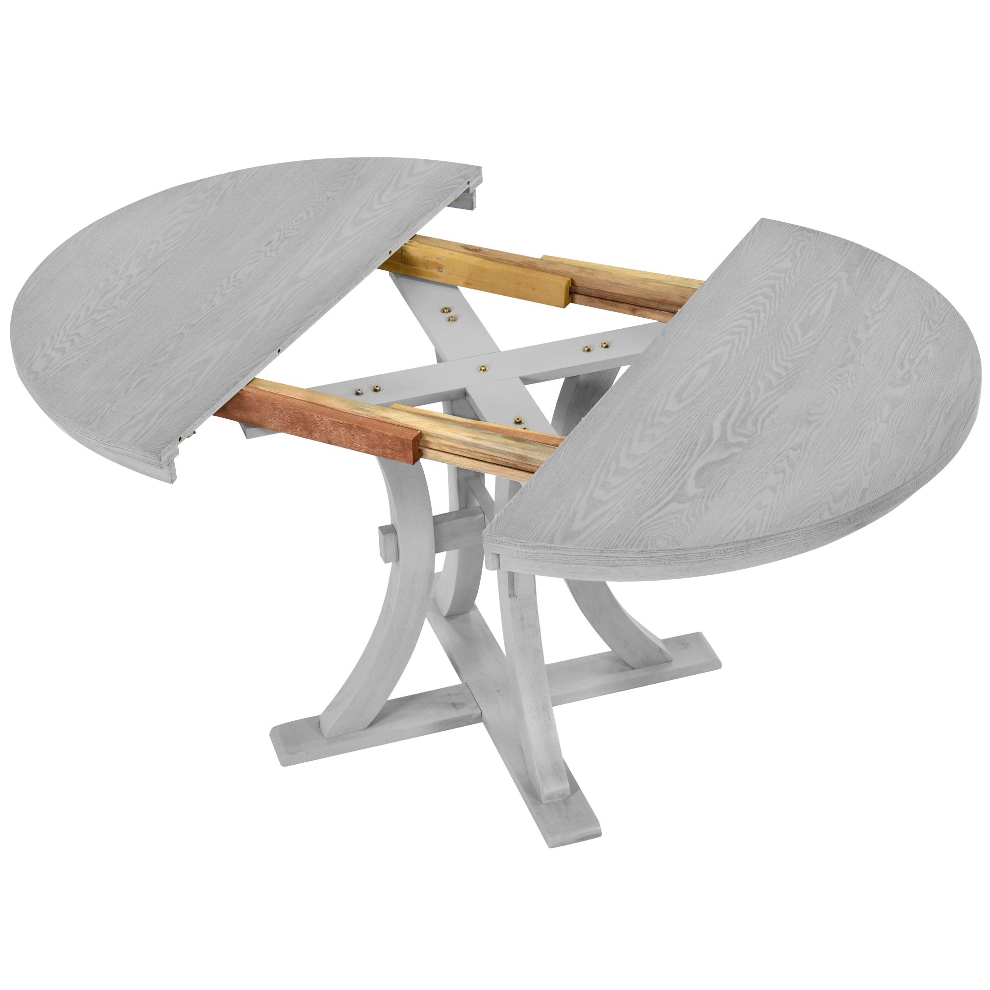 5-Piece Rustic Round Dining Set - Gray