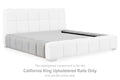 Grendusk - California King Upholstered Rails - Light Gray