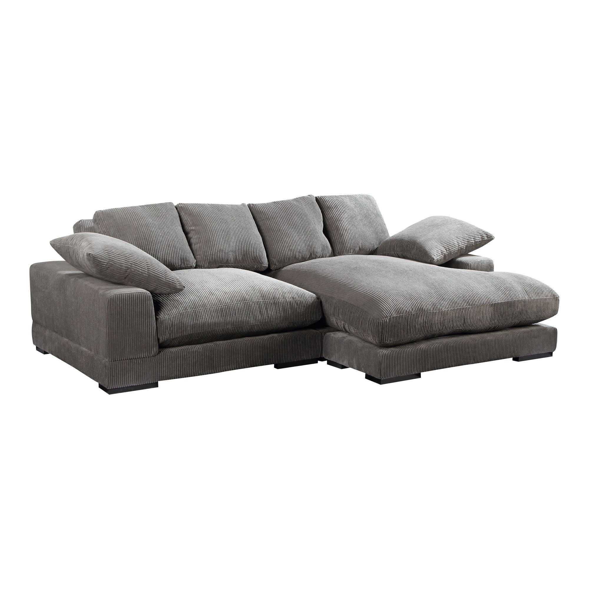 Gray Plunge Sectional Sofa - Deep Seats, Modern