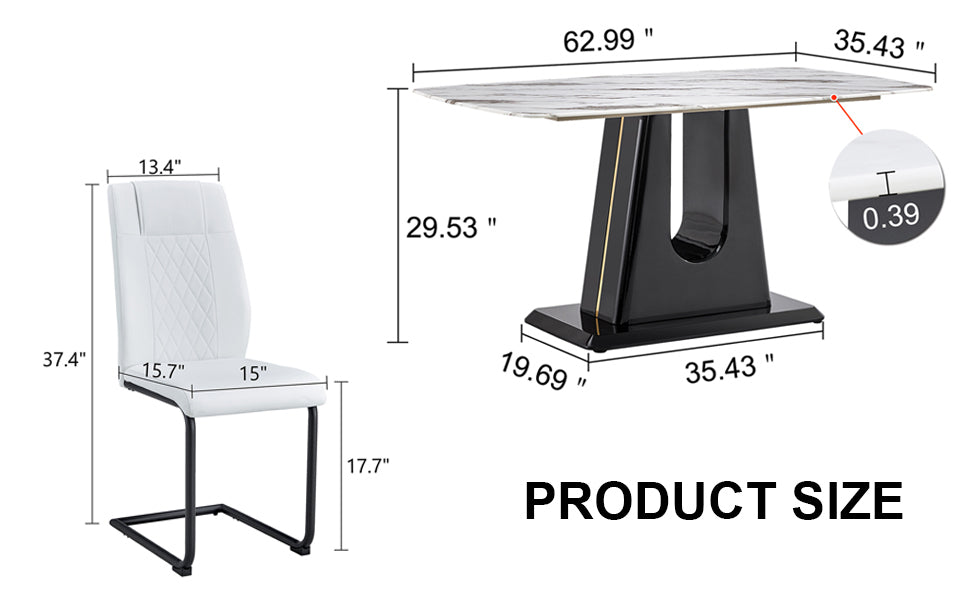 Modern Marble Dining Table & Chairs Set