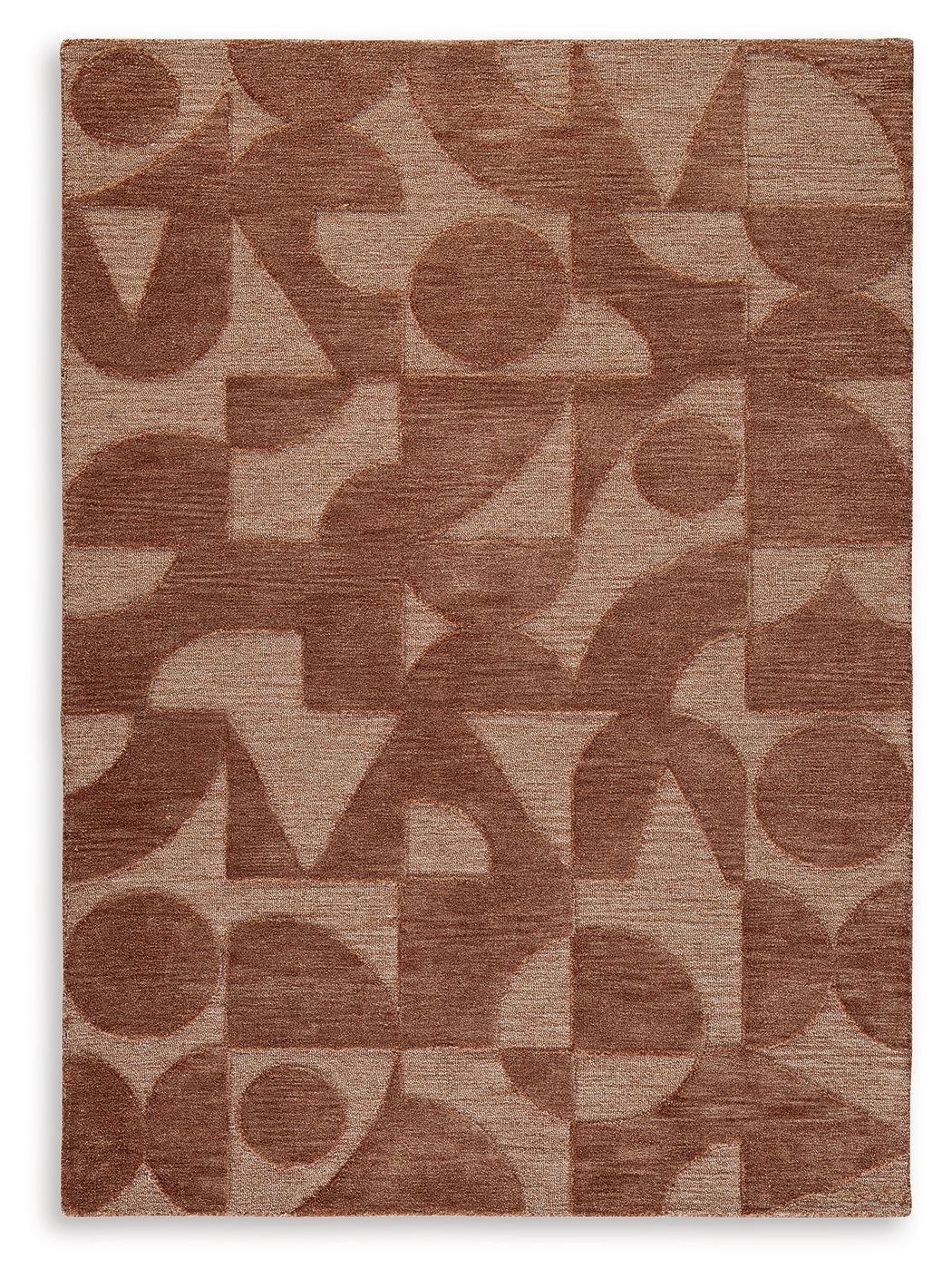 Perrenton rug with abstract dark and beige geometric pattern, short pile