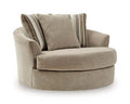 Linenhause - Oversized Swivel Accent Chair - Dune