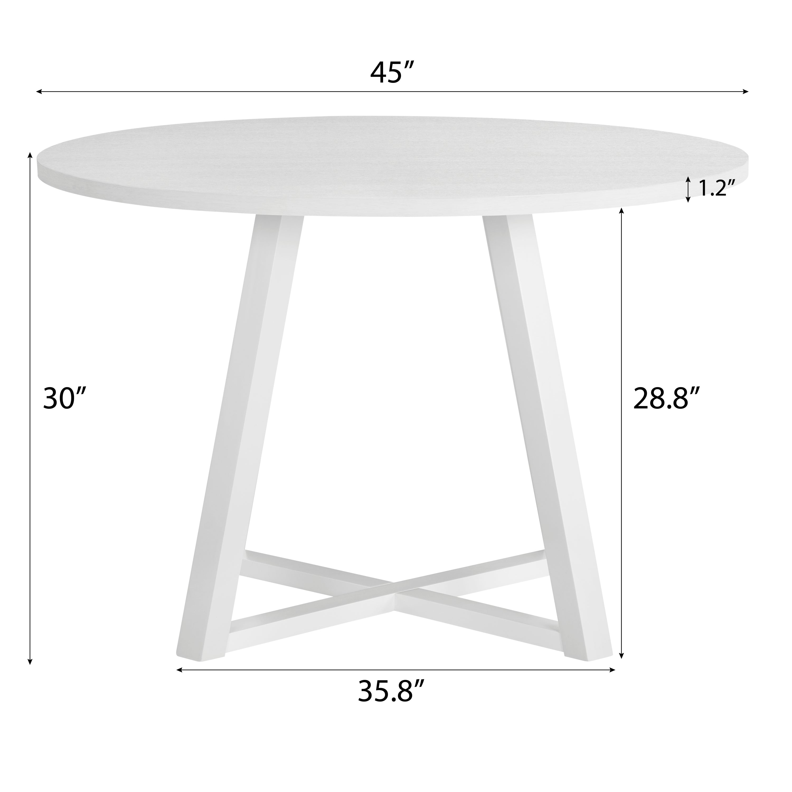 Varna 5-Piece Round Dining Set - Trestle Table & Chairs