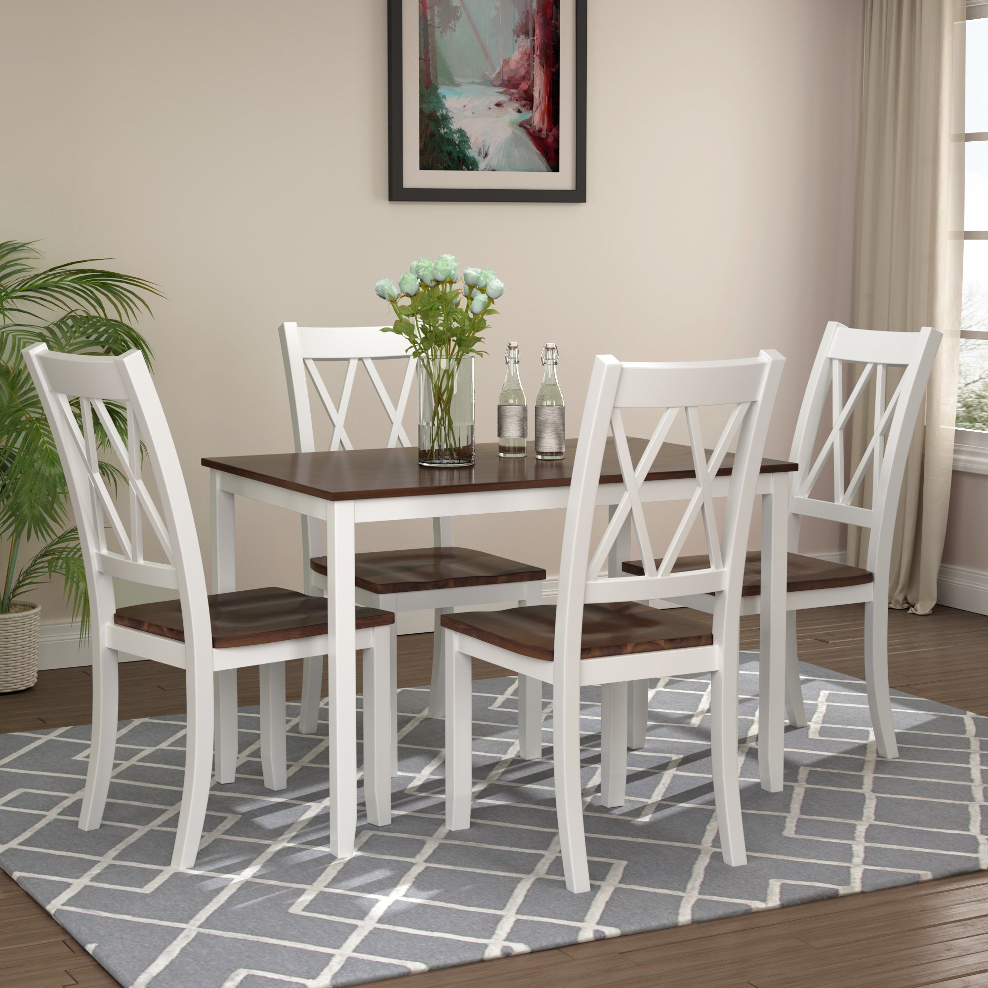 5-Piece Dining Set - Kitchen Table & Chairs