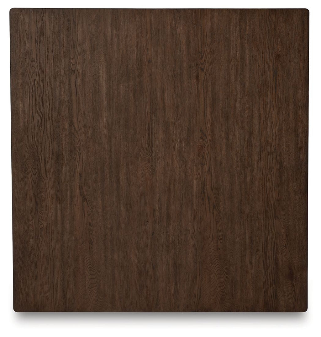 Square cocktail table top panel in warm brown with wood grain finish