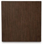 Square cocktail table top panel in warm brown with wood grain finish