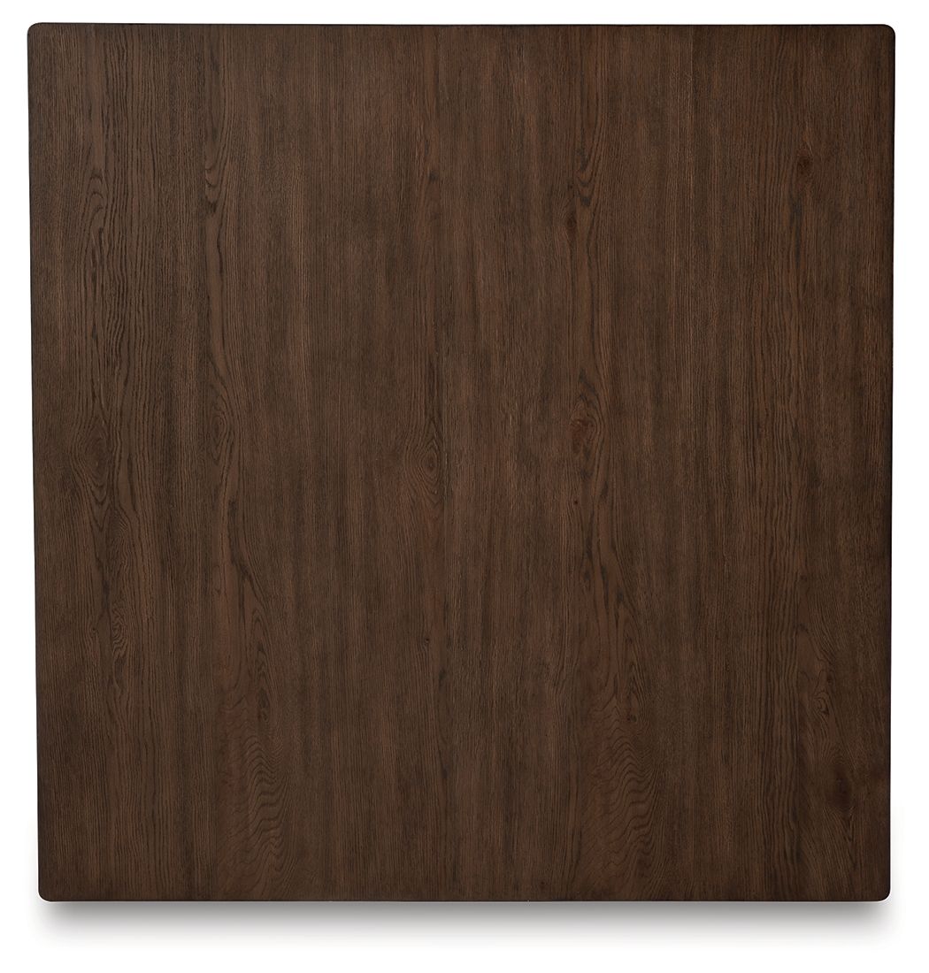 Square cocktail table top panel in warm brown with wood grain finish
