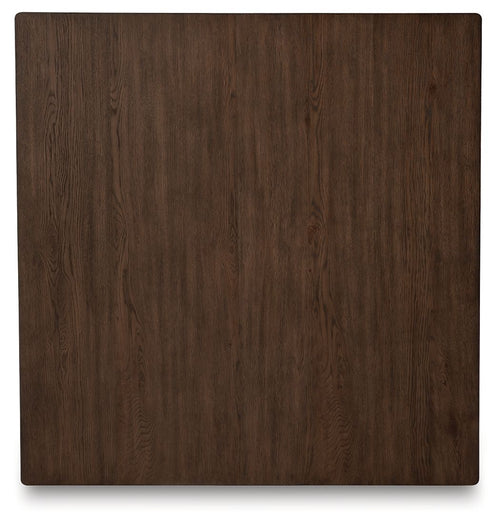 Square cocktail table top panel in warm brown with wood grain finish