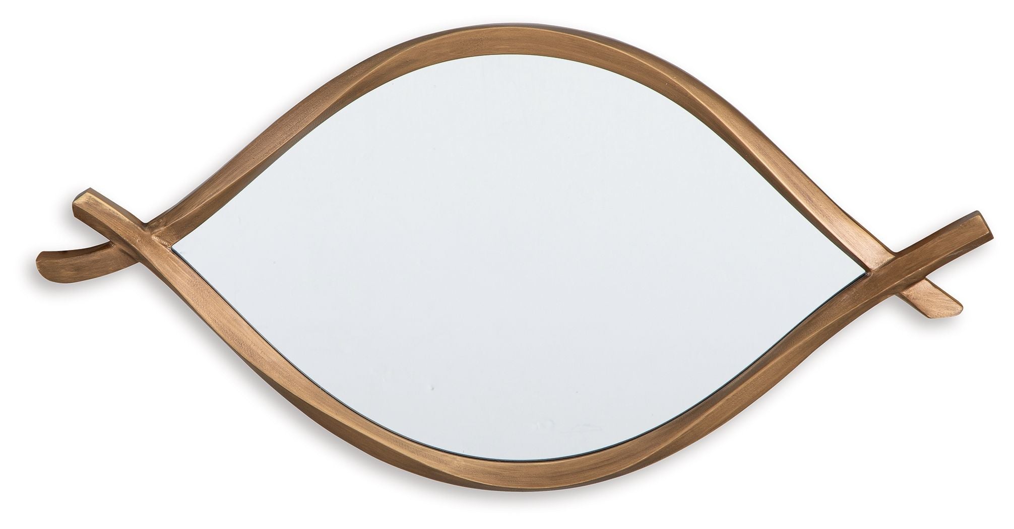 Bartner accent mirror with antique gold frame and diamond-oval shape