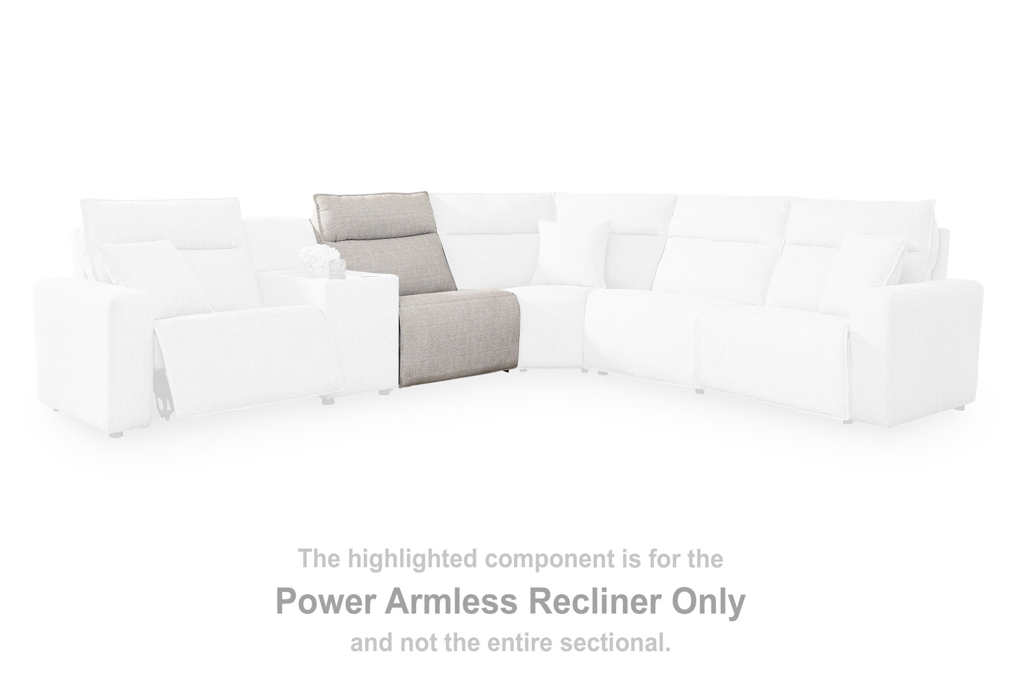 Modmax II - Power Armless Recliner With Adjustable Headrest - Stone