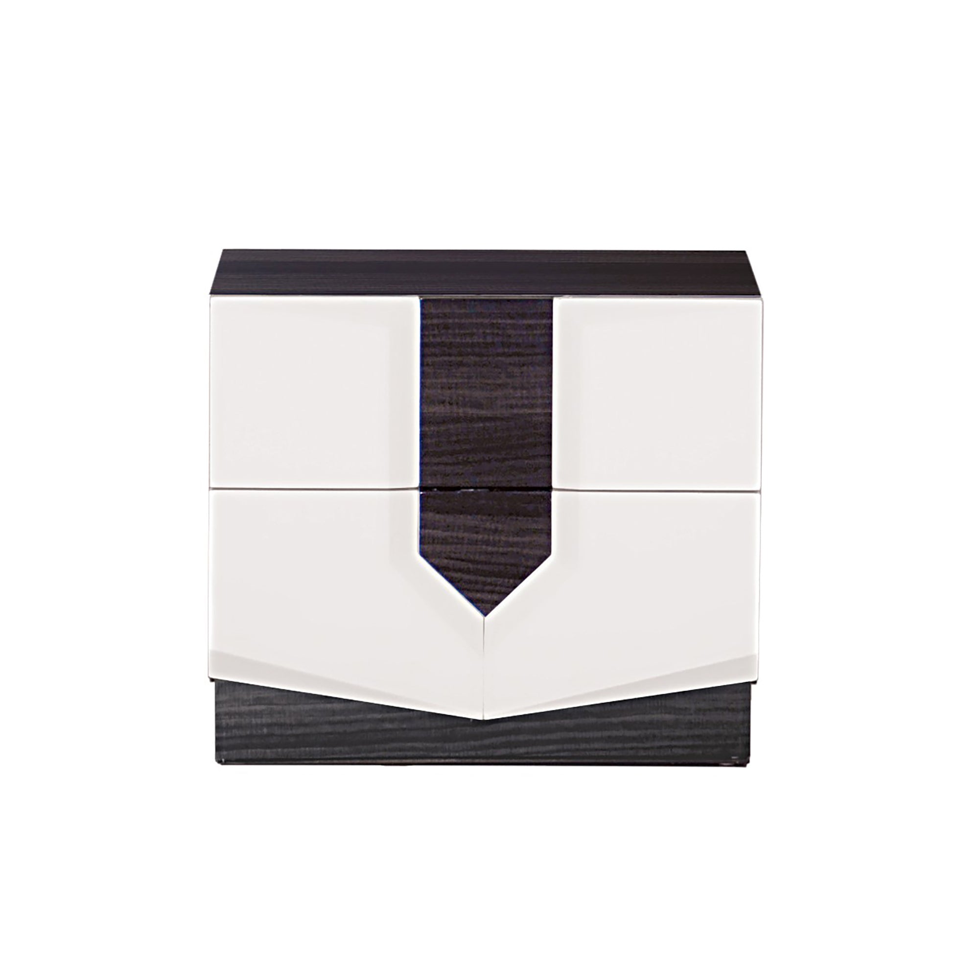 VIOS Zebrano High Gloss White Black Contemporary Bedside Nightstand