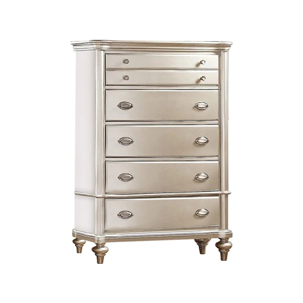 Silver Champagne Classic Chest of Drawers Unique Handles