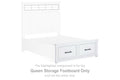 Ashbryn - Queen Storage Footboard - White / Natural