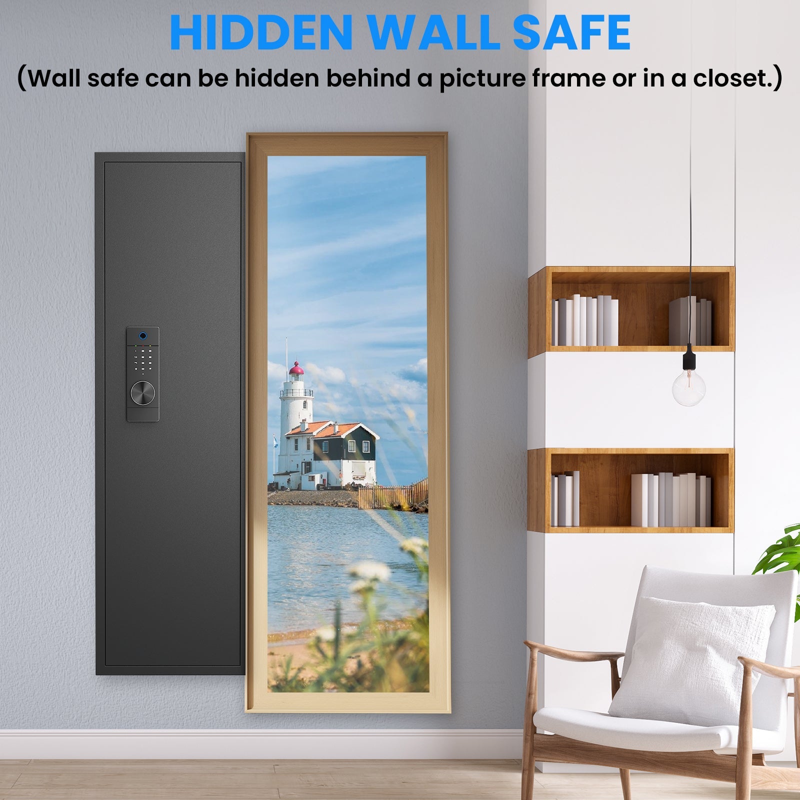 53" Fingerprint In-Wall Safe - Hidden Gun Safe-American Furniture Outlet