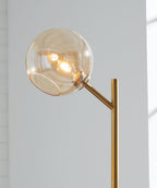 Abanson - Metal Floor Lamp  - Amber / Gold Finish