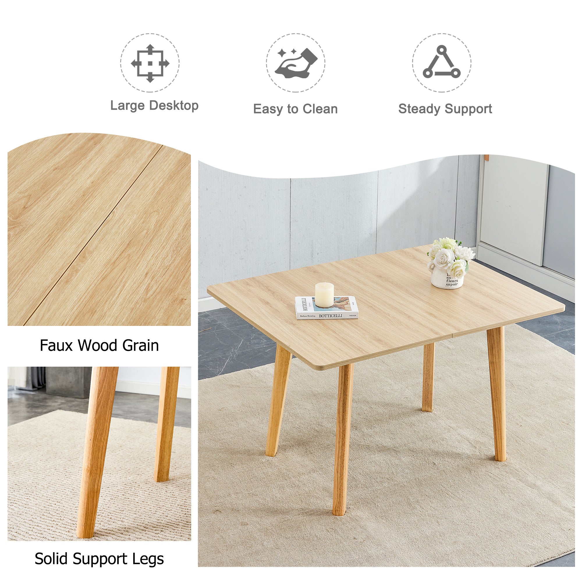 Foldable Computer Desk w/ 4 Chairs - ZD-1545 C-1162