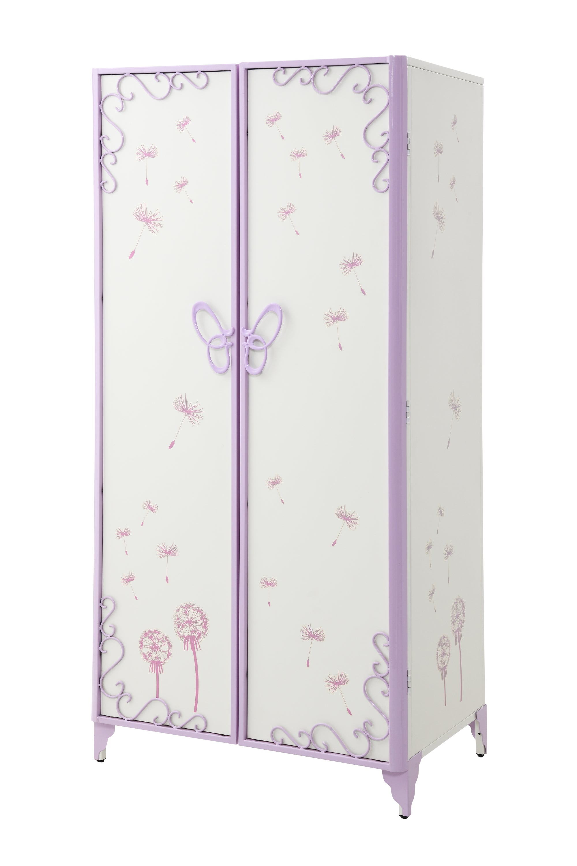 Priya II White Purple Synthetic Leather Wardrobe