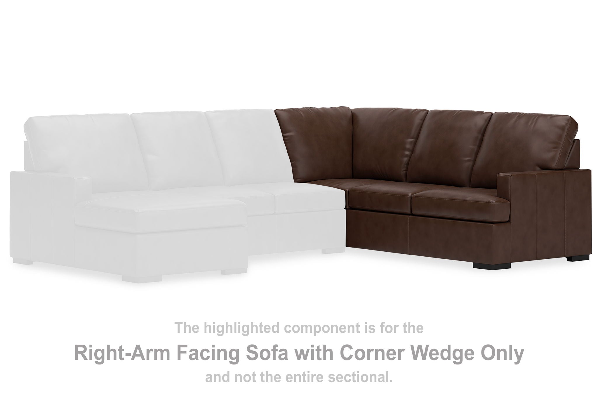 Two-tone corner wedge sectional sofa with tufted back, dark brown and light upholstery