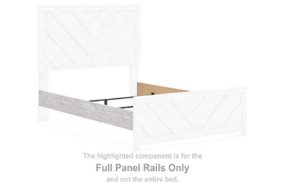 Bed rail panels, whitewash finish with vertical bars and flat top