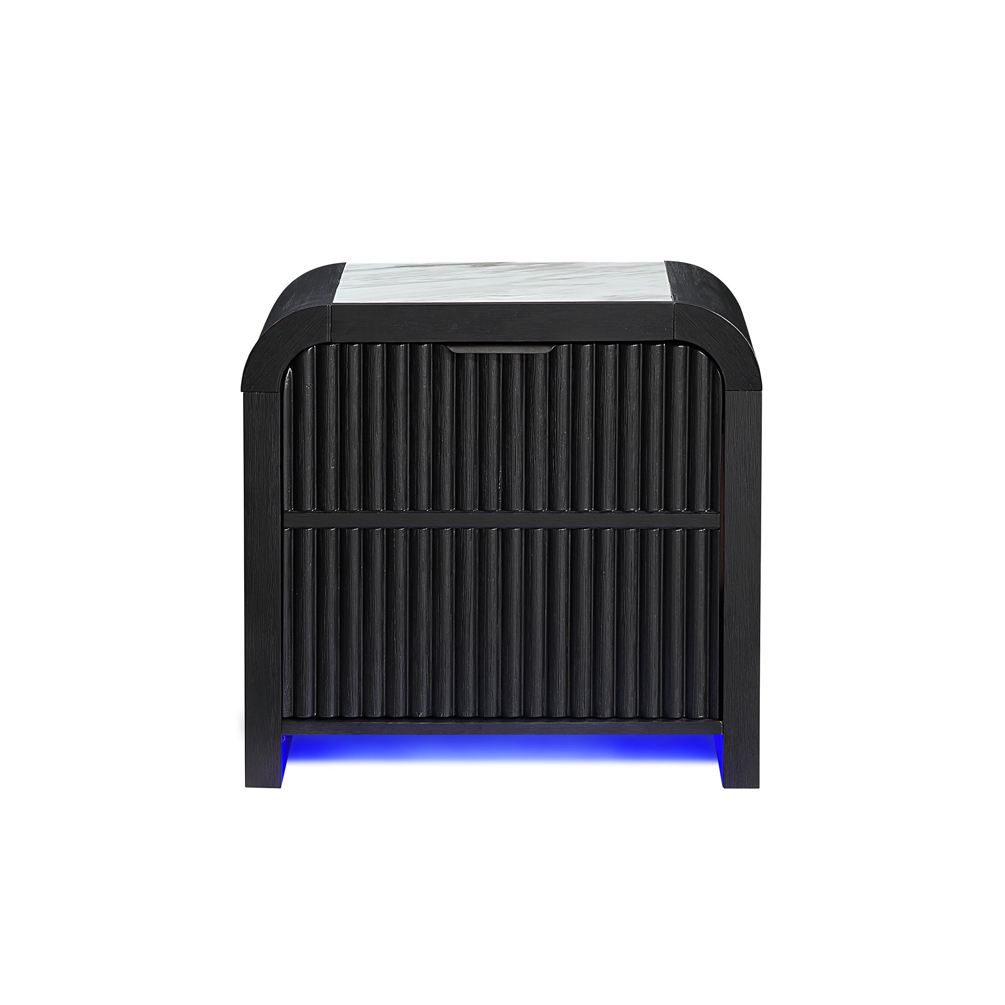 Beverly Black/White Nightstand: Cooler, Speaker, LED Light