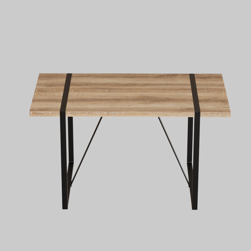 Modern Industrial Dining Table Set - 55" with 4 Chairs