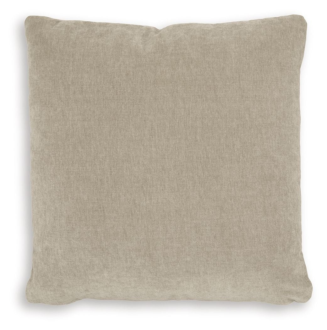 Jaxkins square pillow in light gray textured fabric