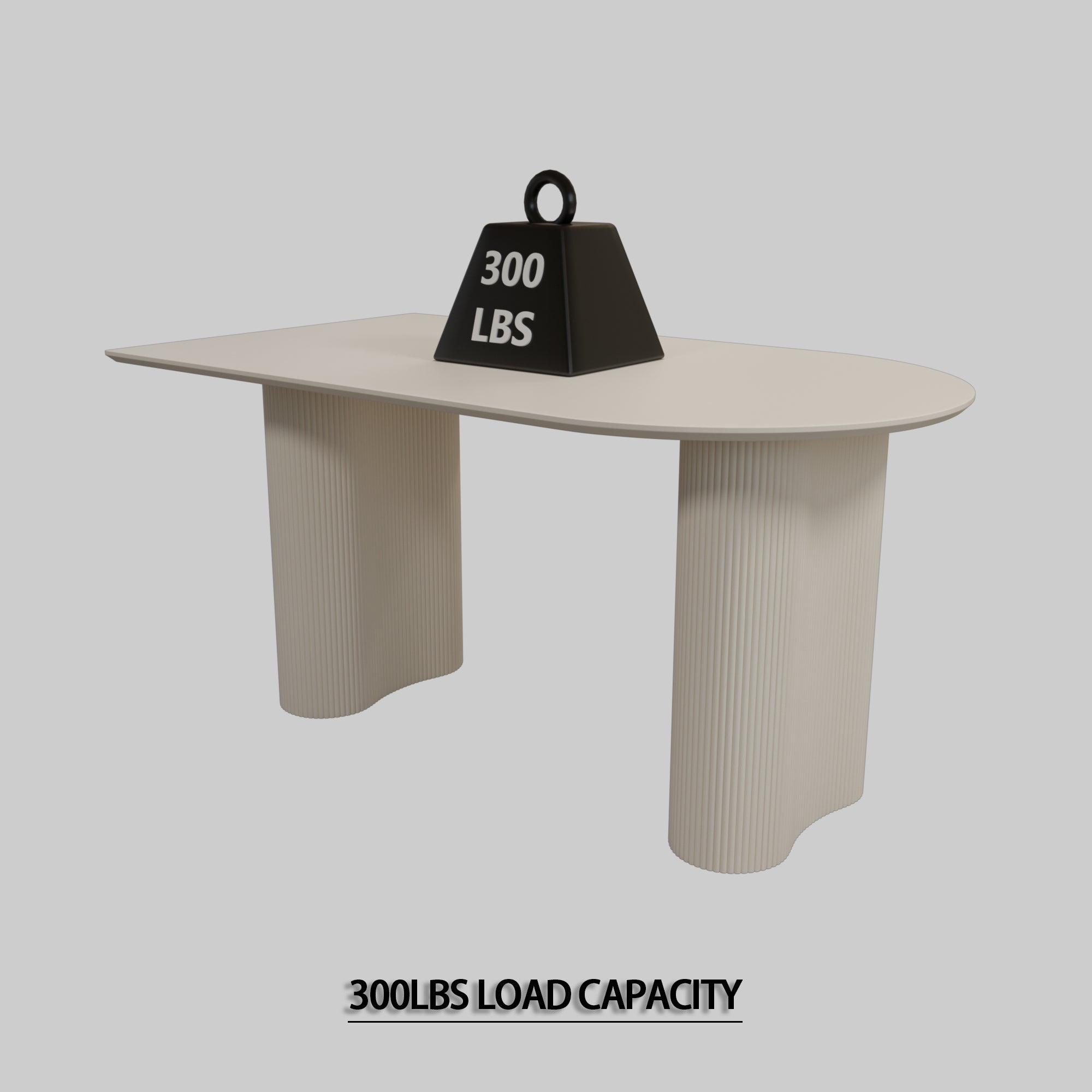 Modern Cream Dining Table & 4 Chairs Set - 63"
