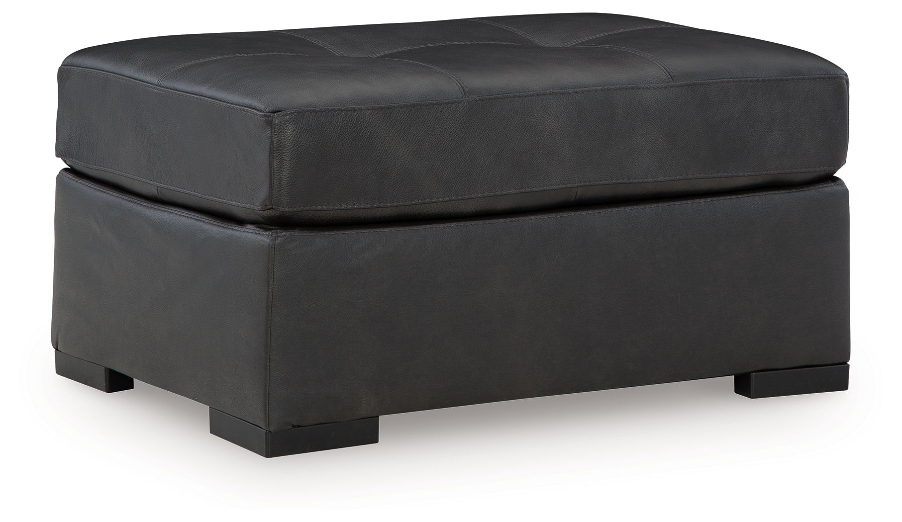 Oversized accent ottoman in dark gray with padded top and squared legs