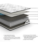 Chime 10-inch hybrid mattress with white quilted cover and layered support pads