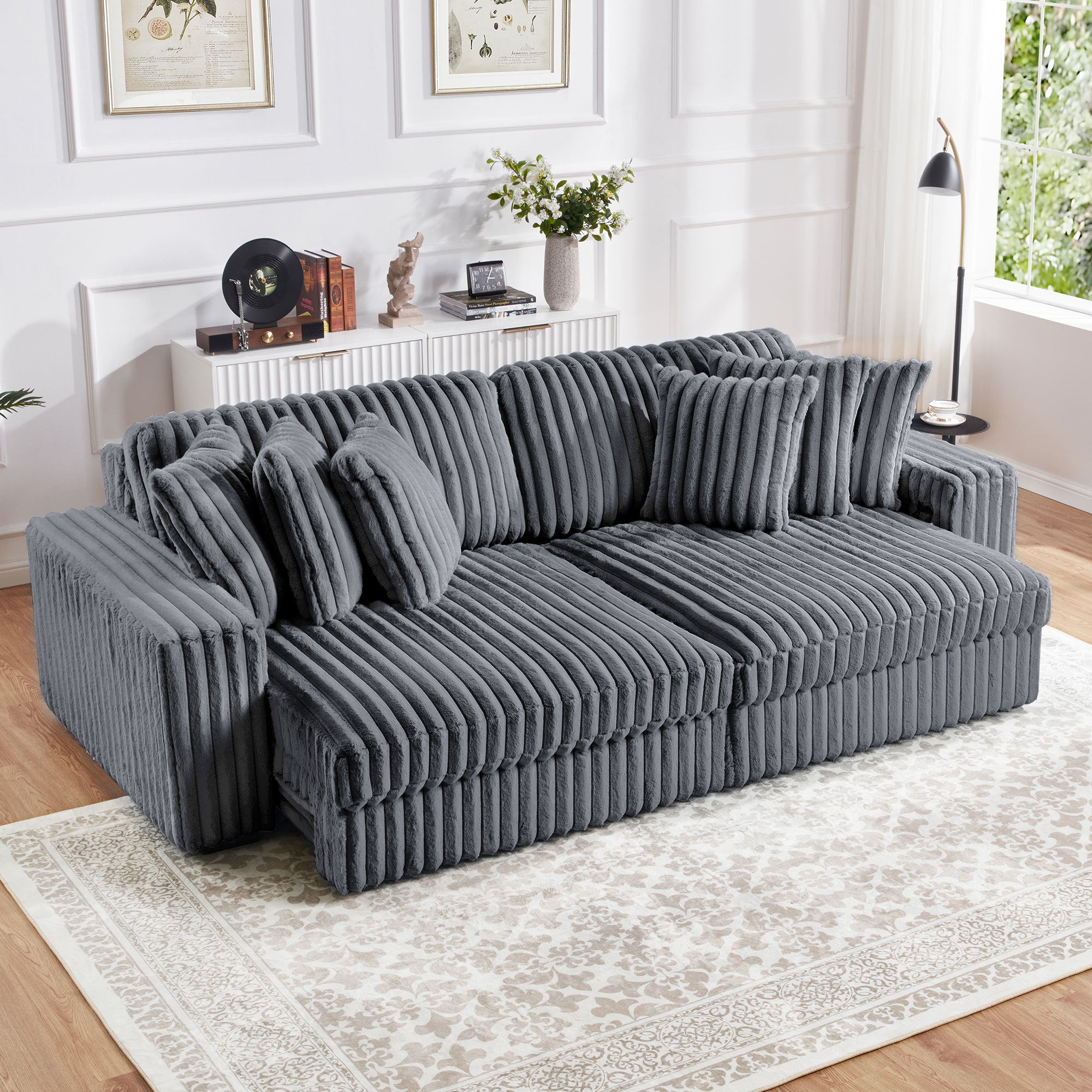 M086 Power Reclining Sectional Sofa - Dark Grey