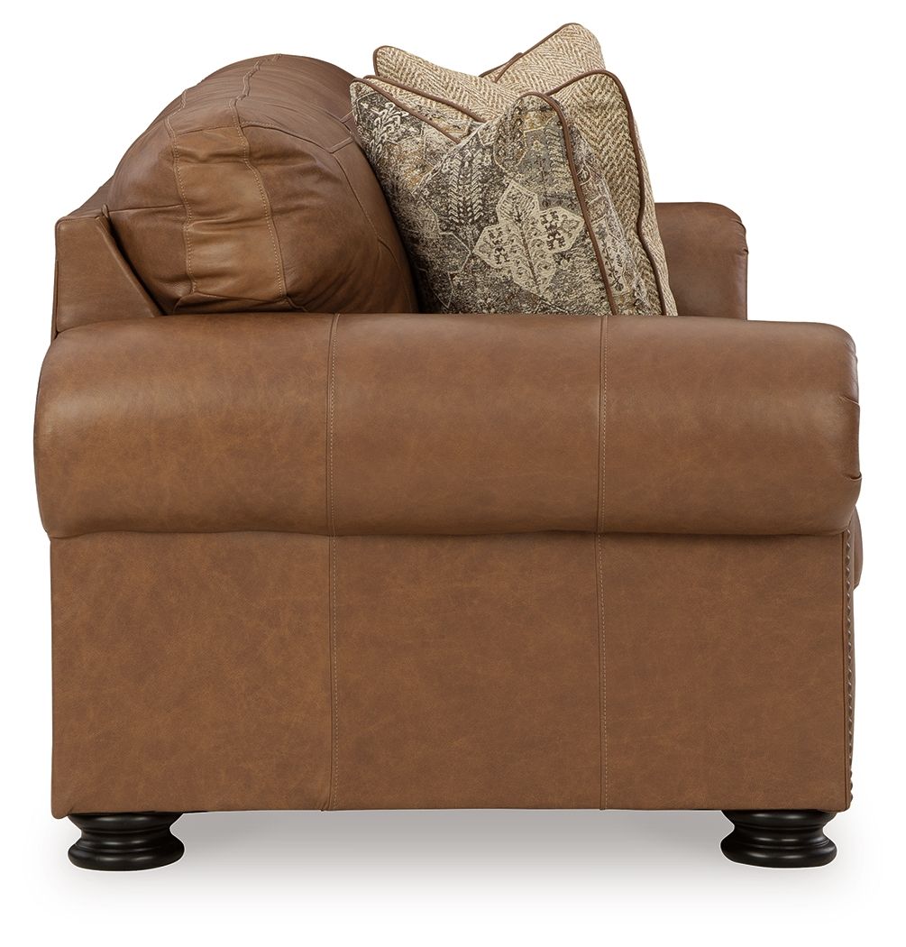 Ashley Carianna Caramel Leather Sofa | Modern & Luxurious