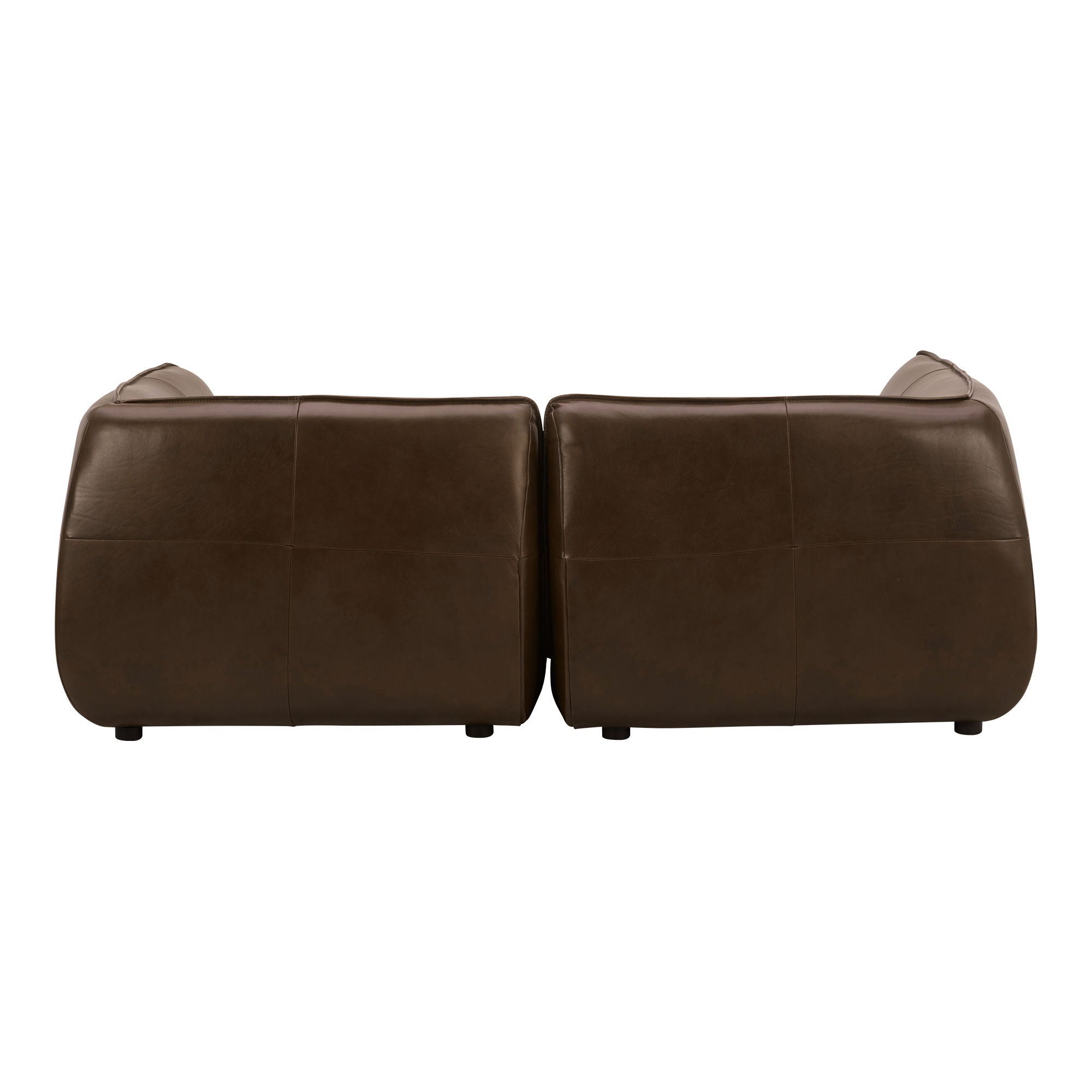 Dark Brown Leather Sectional - Modular Zeppelin Nook