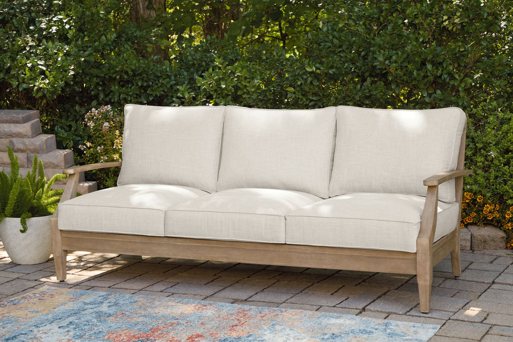 Carter Hall beige sofa with three back cushions and padded seat cushions