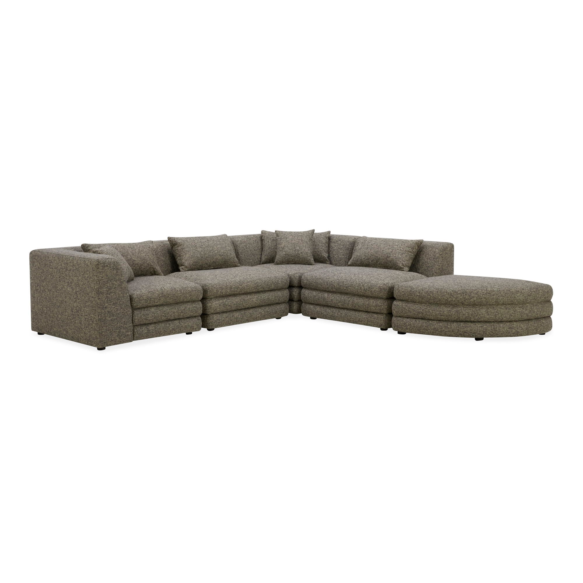 Lowtide - Alcove Modular Configuration - Surie Shadow-Stationary Sectionals-American Furniture Outlet