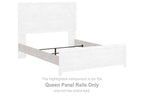 Queen panel rails with white panels and gray side trim