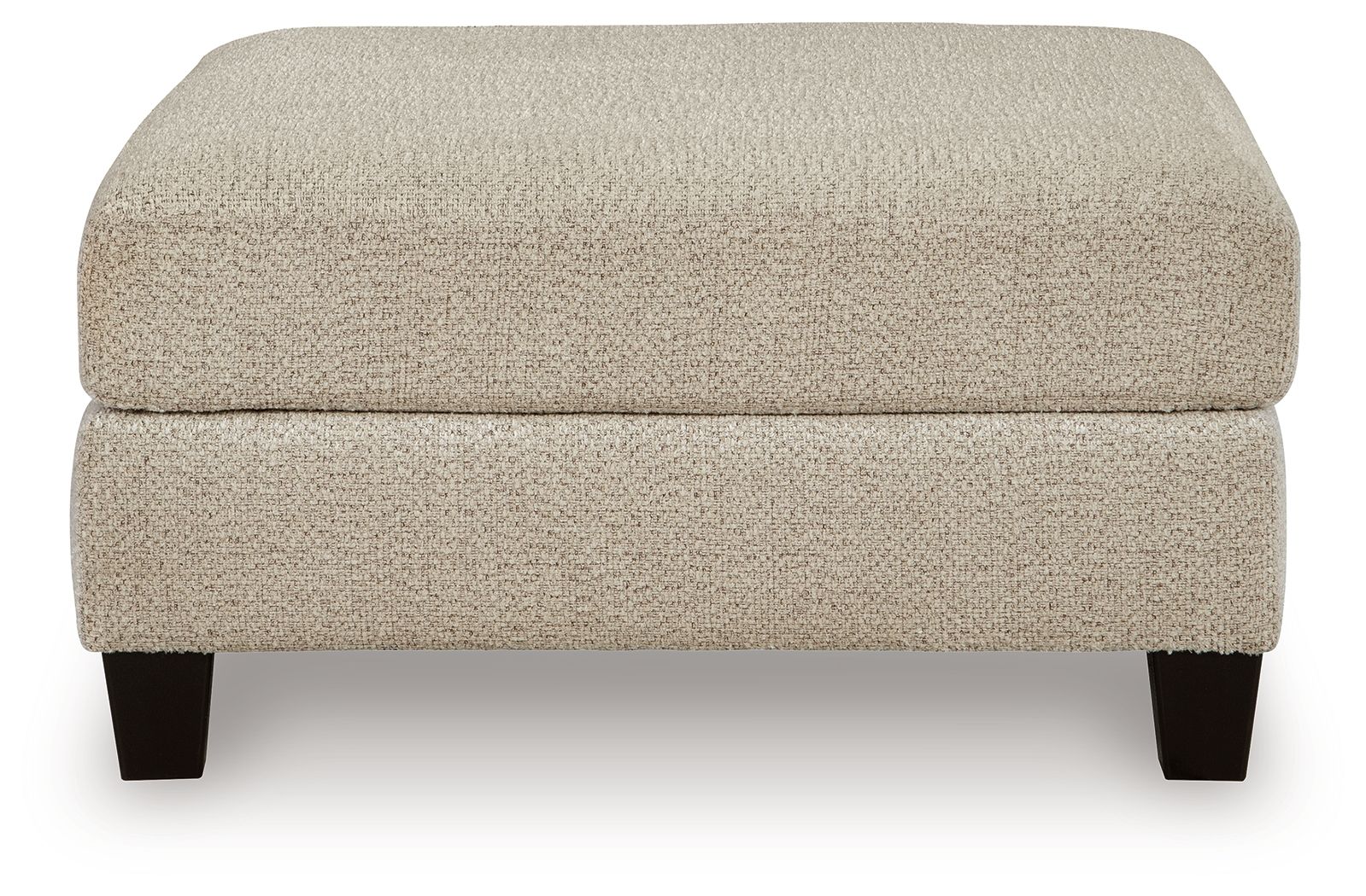 Latte oversized accent ottoman with rounded top and matching upholstered sides