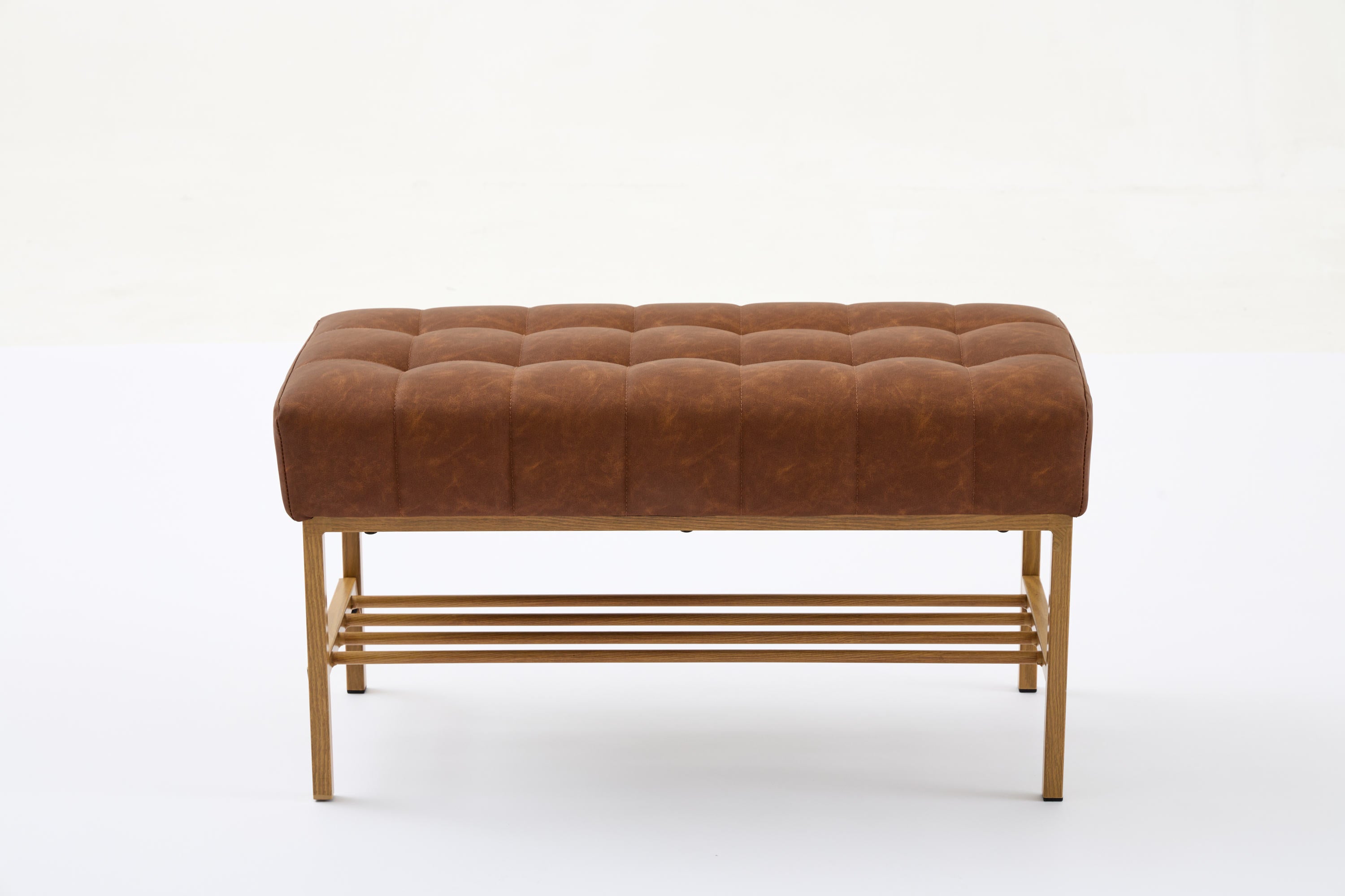 Retro Bed Bench w/ Shelf, 300 LB