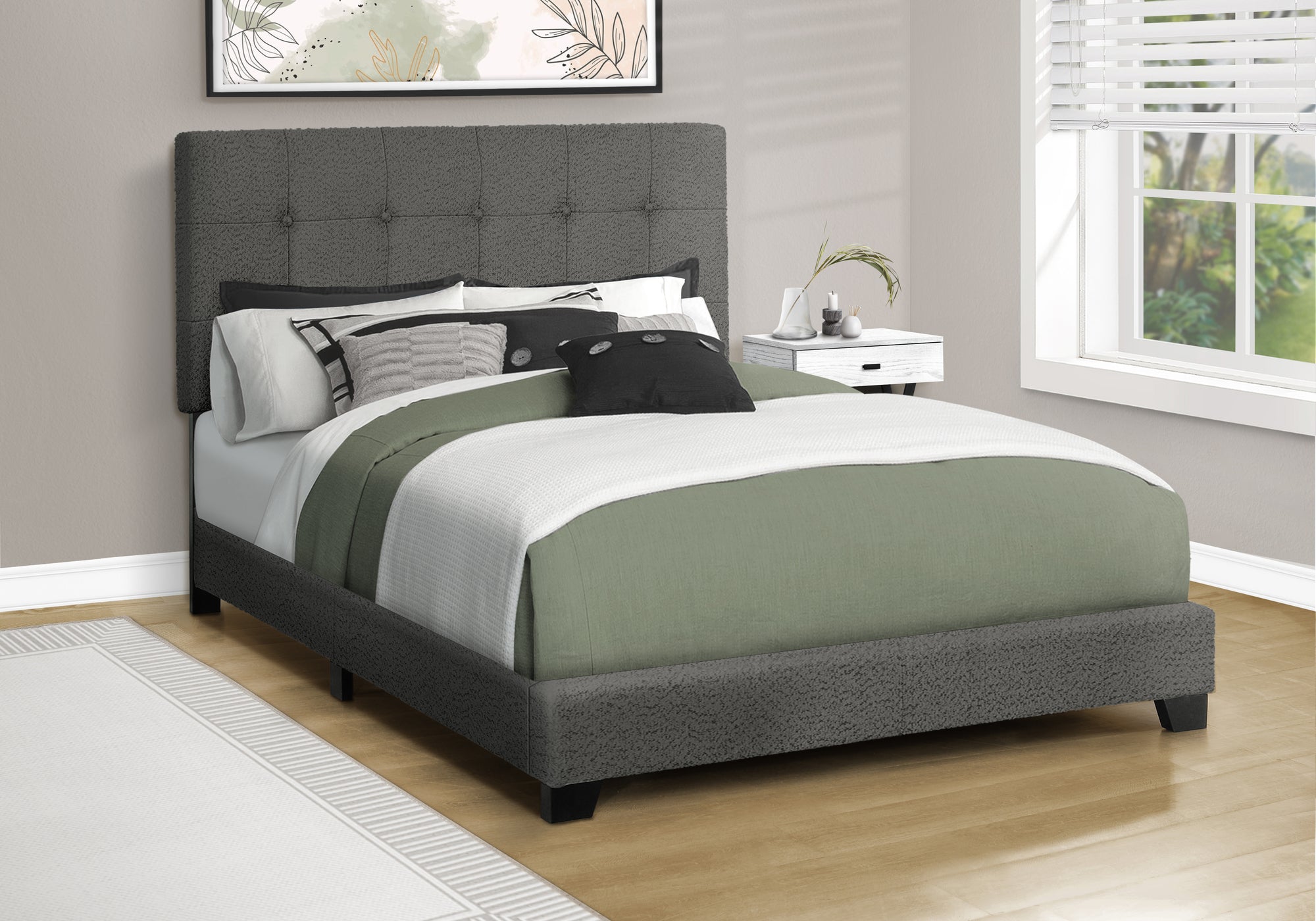 Transitional Upholstered Full Size Bed Frame Only - Bedroom SEO Title
