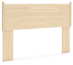 Tan queen panel headboard with horizontal top rail and vertical side posts