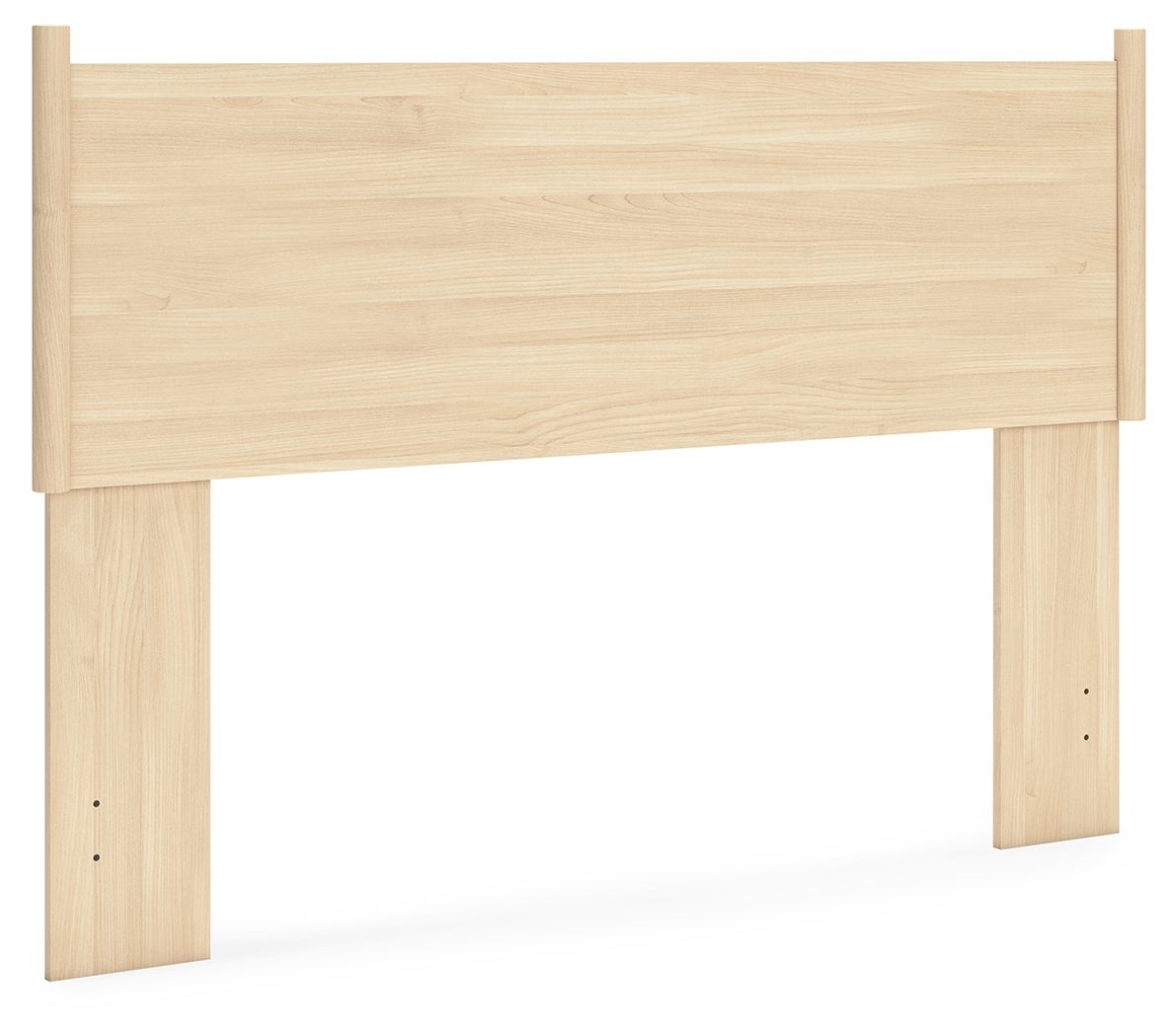 Tan queen panel headboard with horizontal top rail and vertical side posts