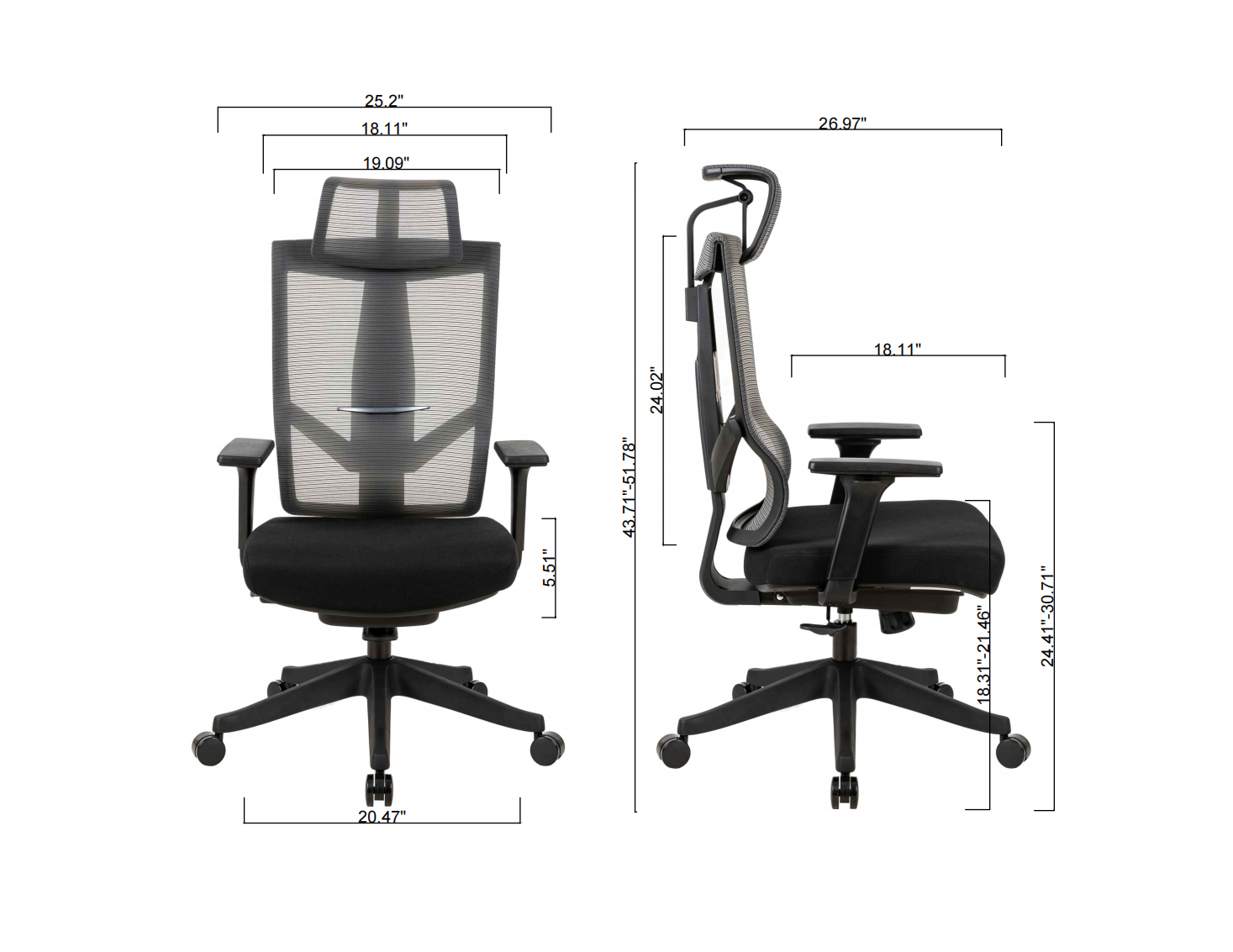 Ergonomic Office Chair with Adjustable Lumbar Support