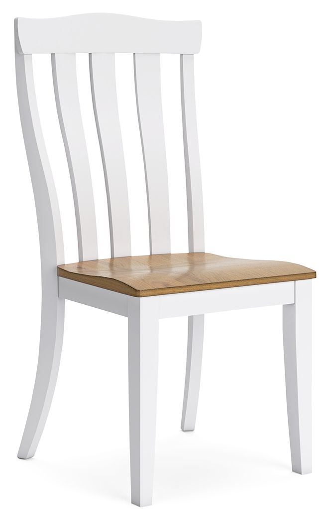 Ashbryn White & Natural Two-Tone Dining Side Chair (Set of 2) - Modern