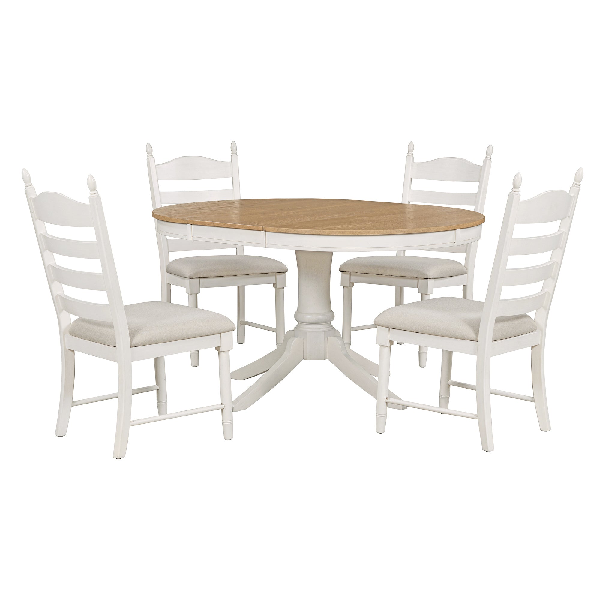 5-Pc Retro Dining Set - Off White