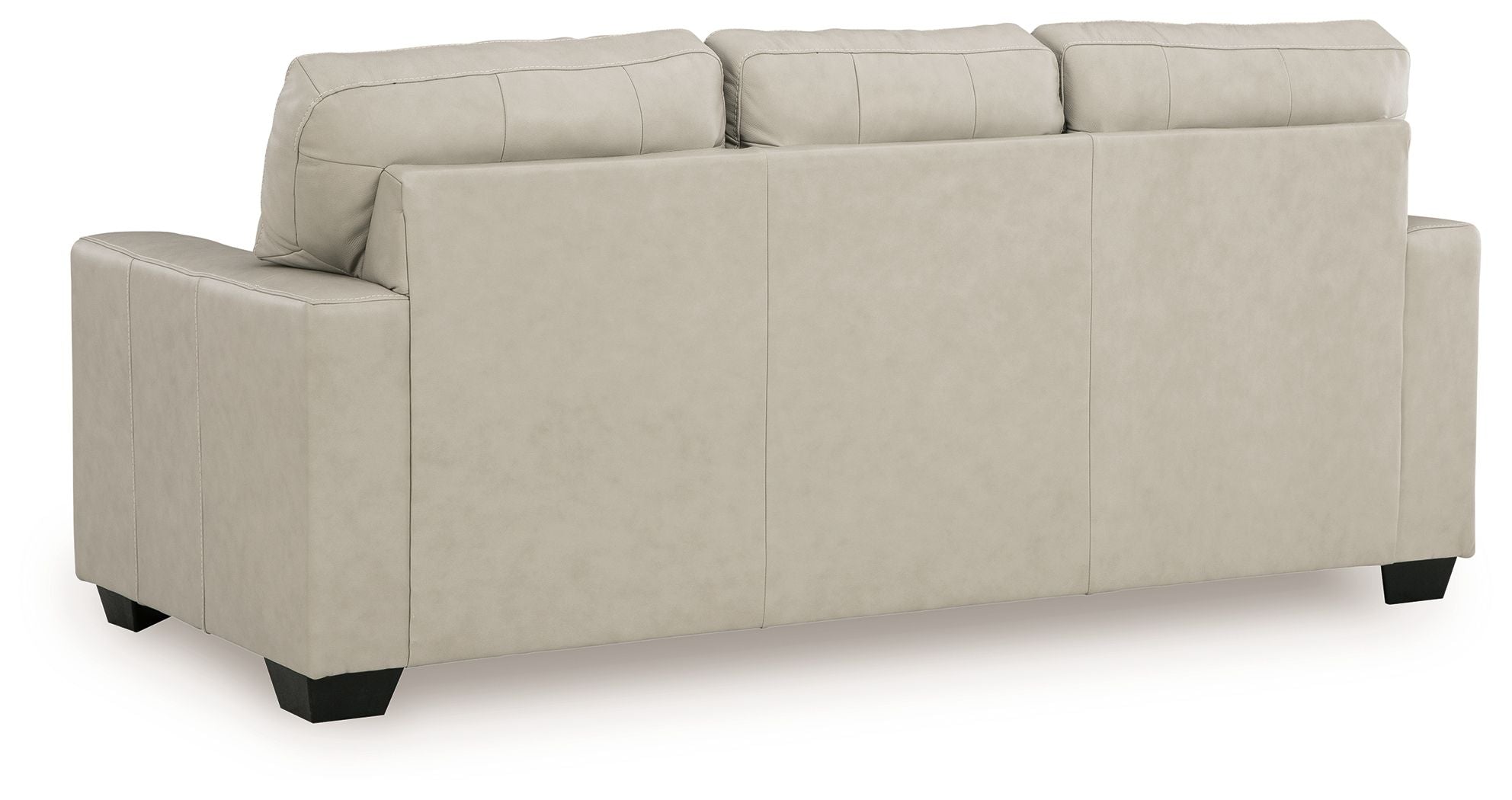 Santorine beige sofa sleeper side profile with armrests and three back cushions