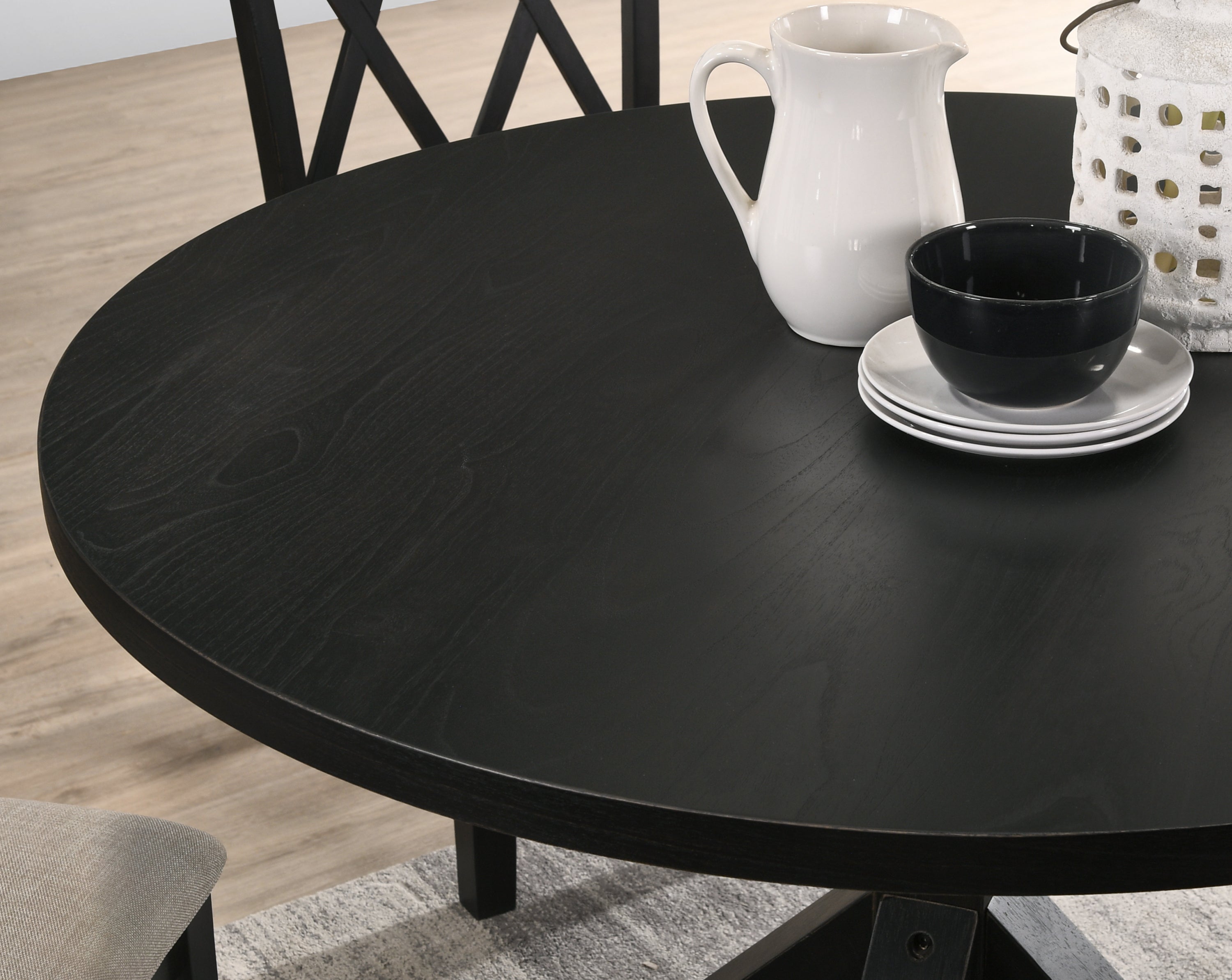 Indvale Black Cross-Buck 5-Piece Dining Set