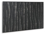 Rectangular wall art with vertical wood-grain texture and black frame
