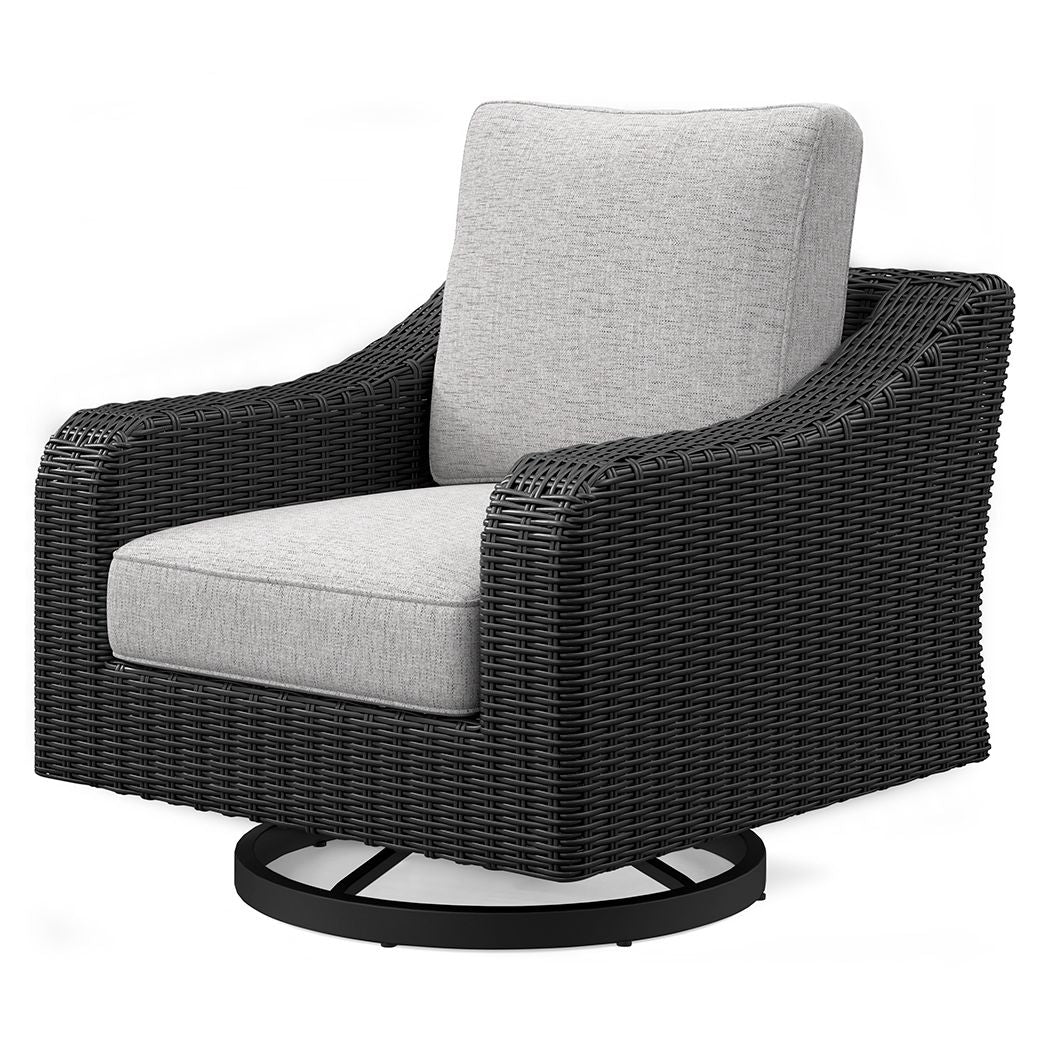Beachcroft - Swivel Lounge Chair - Black / Light Gray