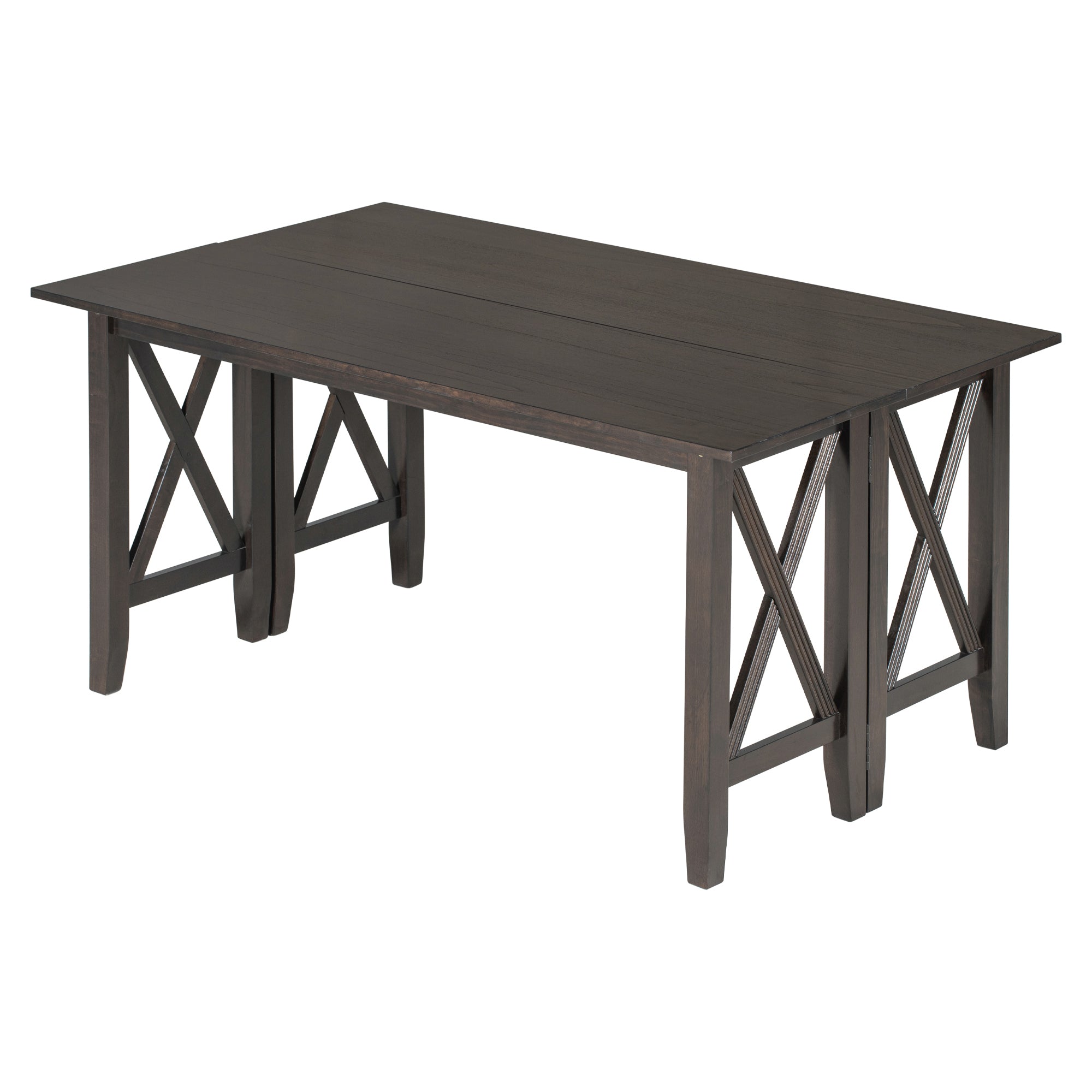 6-Pc Dining Set, Foldable Table & Bench (Espresso)