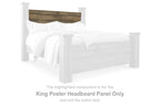 Brown king poster headboard panel for bed, rectangular panel with top trim
