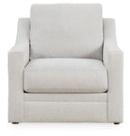 Light gray accent armchair with square arms and large back cushion